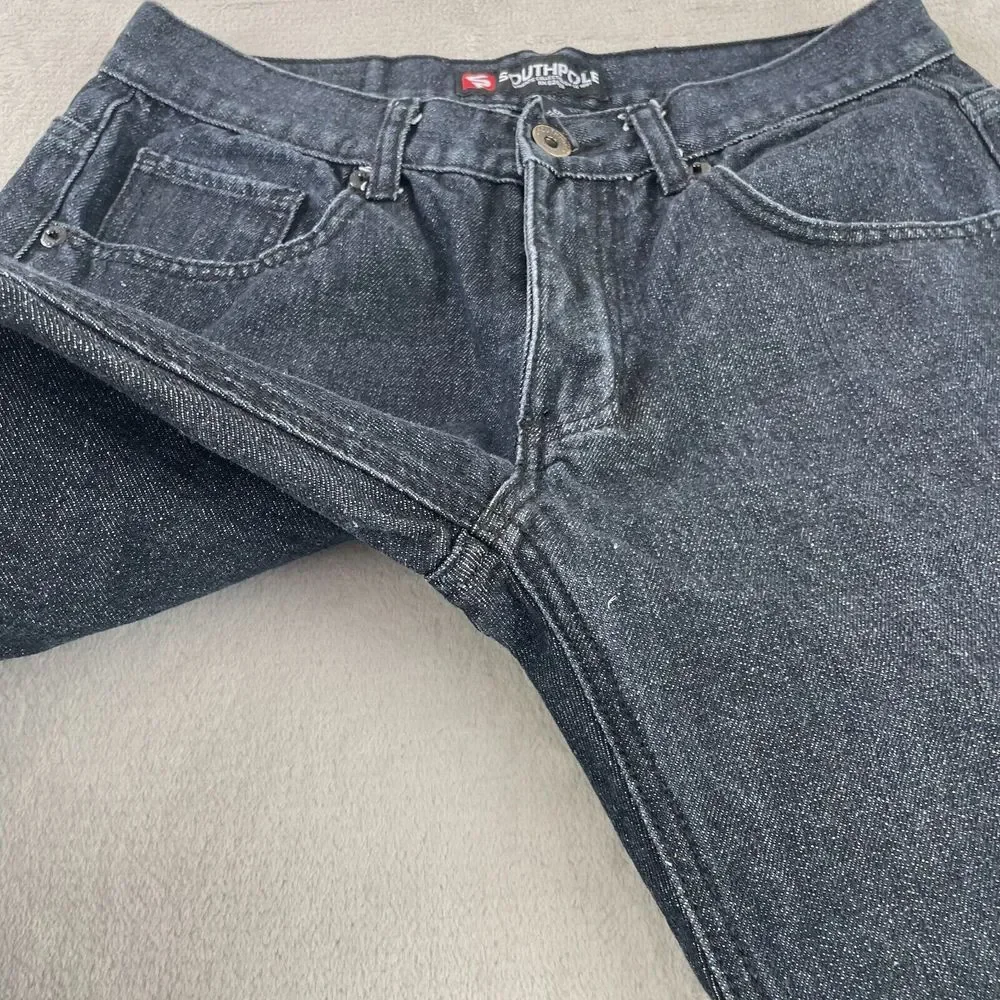 Southpole‎ Jeans Men 32 (Meas. 30x30) Black Straight Fit Zip Fly Skate